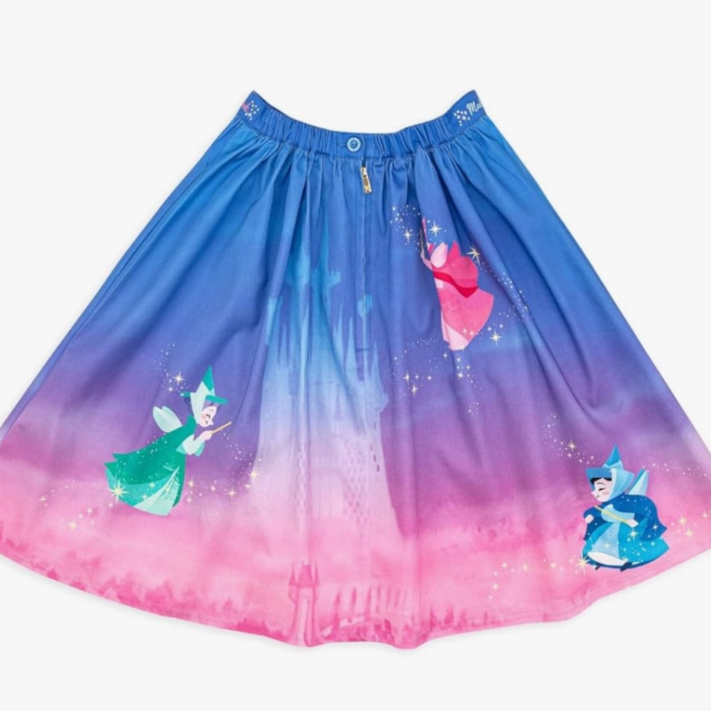 Loungefly Stitch Shoppe Sleeping Beauty Fairies Castle Skirt Aurora Women Large